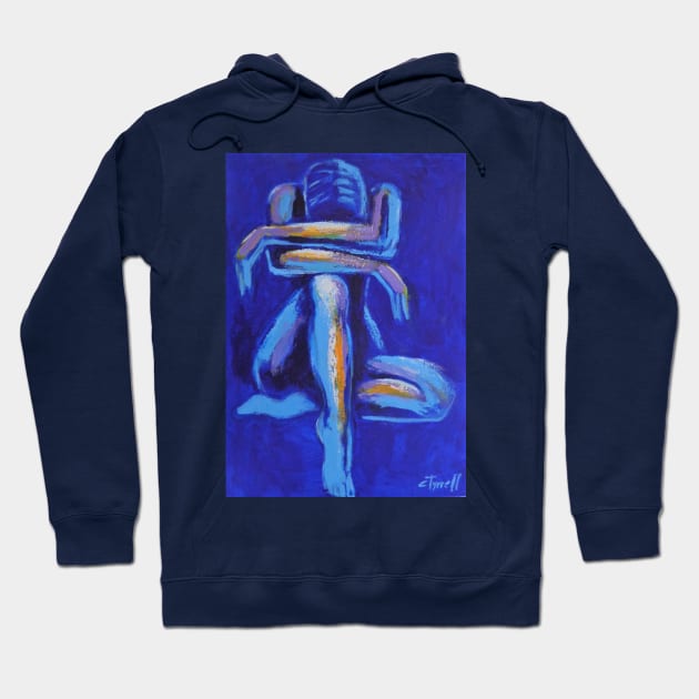 Blue Mood 7 - Female Nude Hoodie by CarmenT